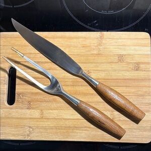 Vintage Dansk Classic Fjord Teak 2-piece Carving Set